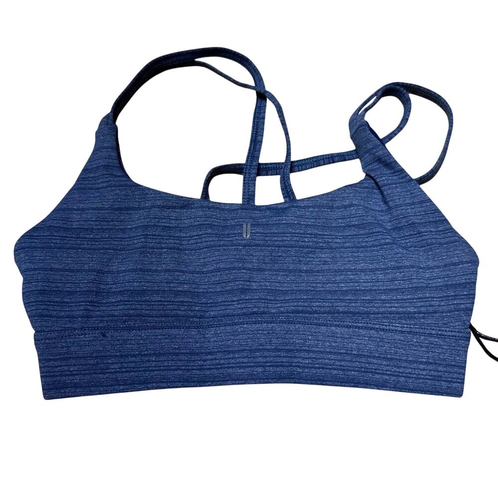 NOBULL Women's Crop Bra Size X-Small Heather Blue Stripe New With Tags Condition